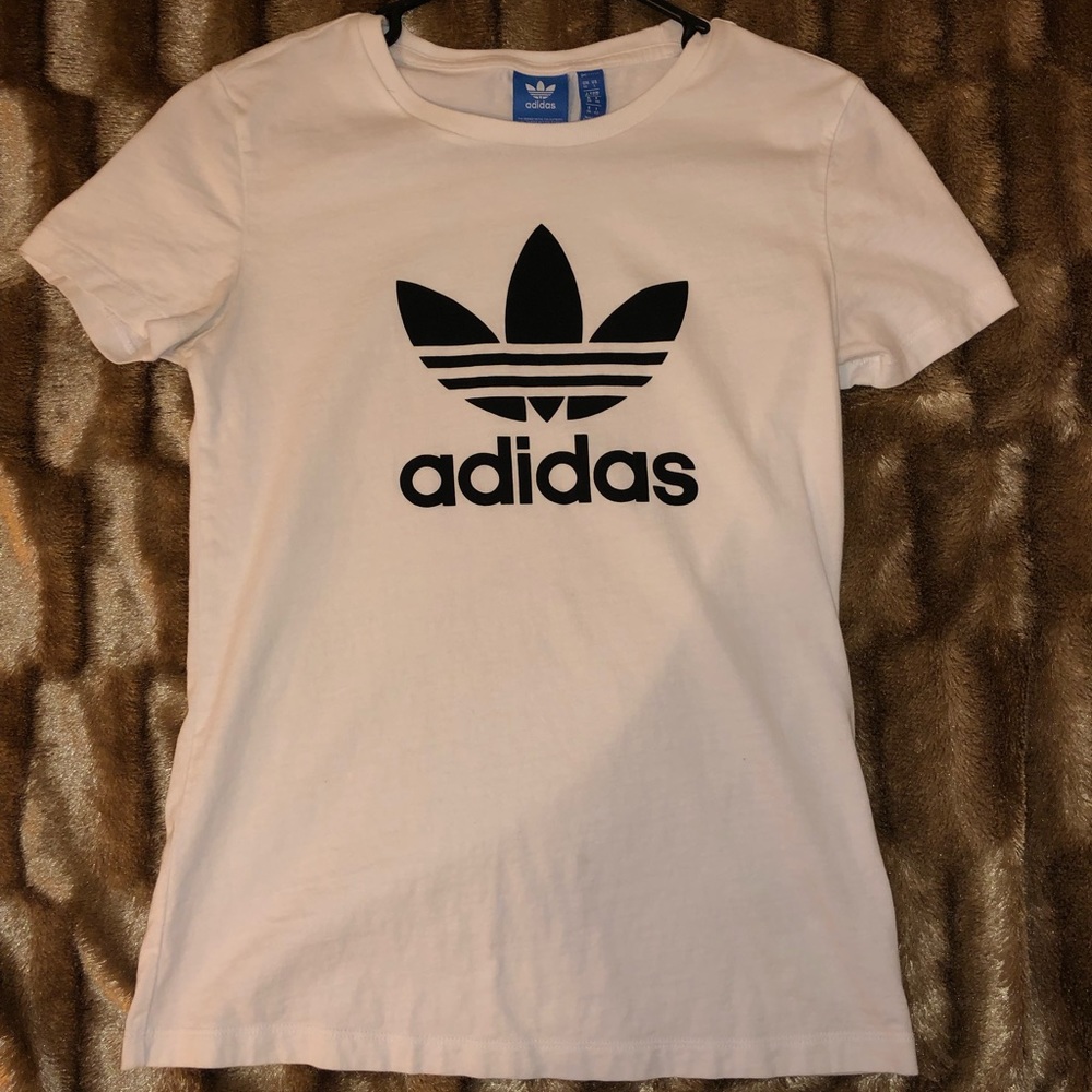 White Adidas Branded T-Shirt